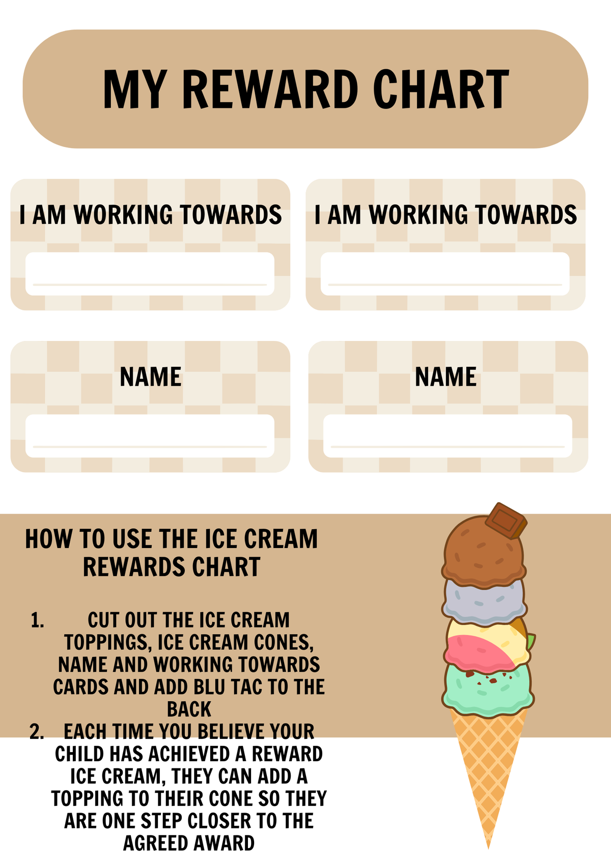 Ice cream rewards chart